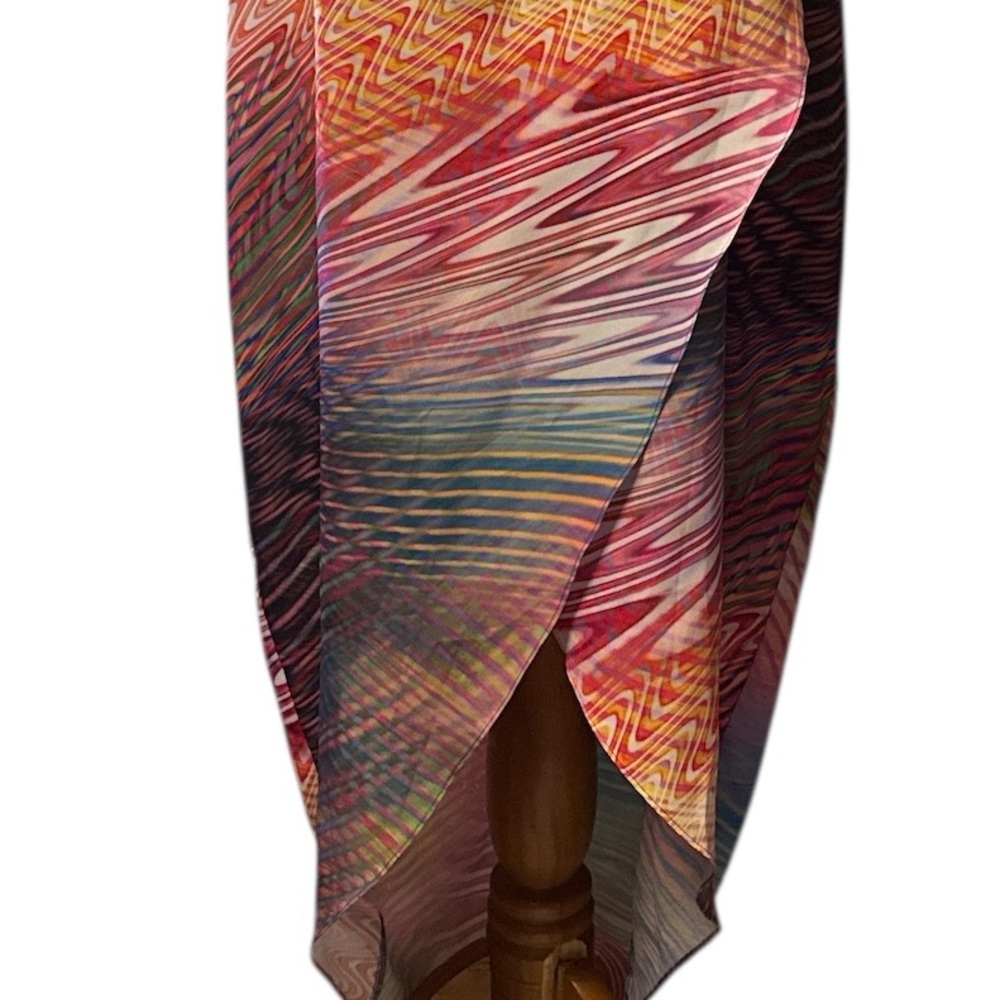 Multicolor Sleeveless Dress, crossover front - Picture 3 of 13